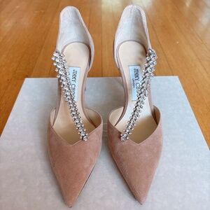 (New)Jimmy choo Bee85 embellished, Ballet pink, 37.5